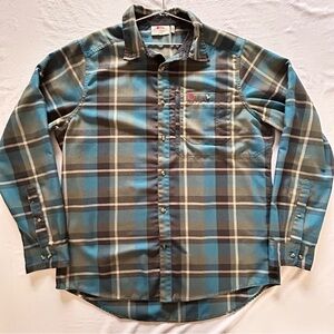 Fjallraven Men's Plaid Button-Down Shirt - Teal and Brown